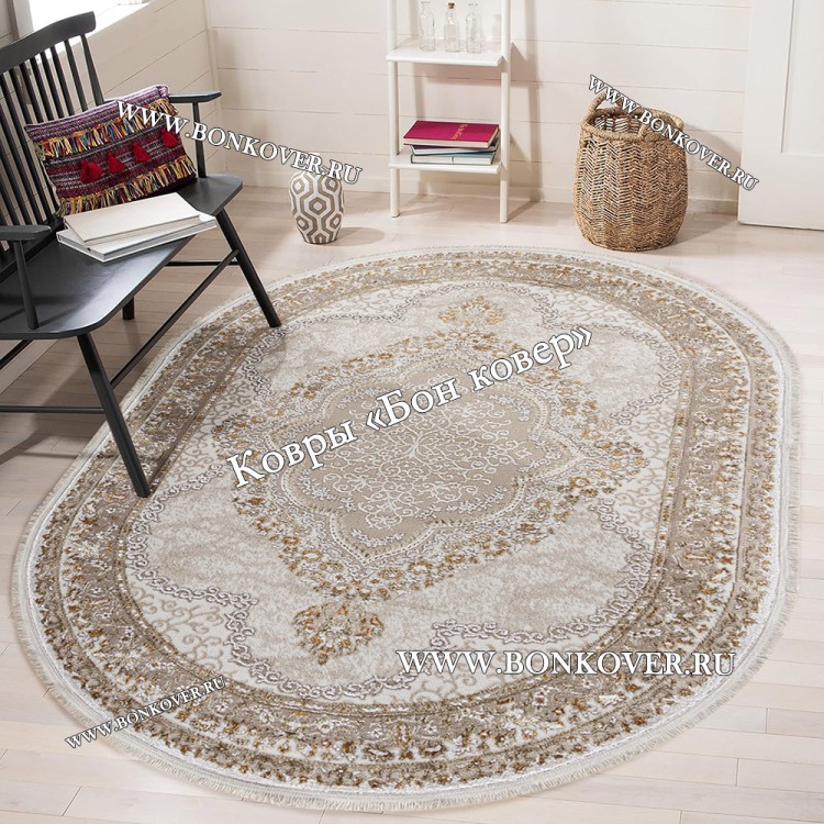 Турецкий Ковер Для Гостиной Медальон Дизайн 01 Овал