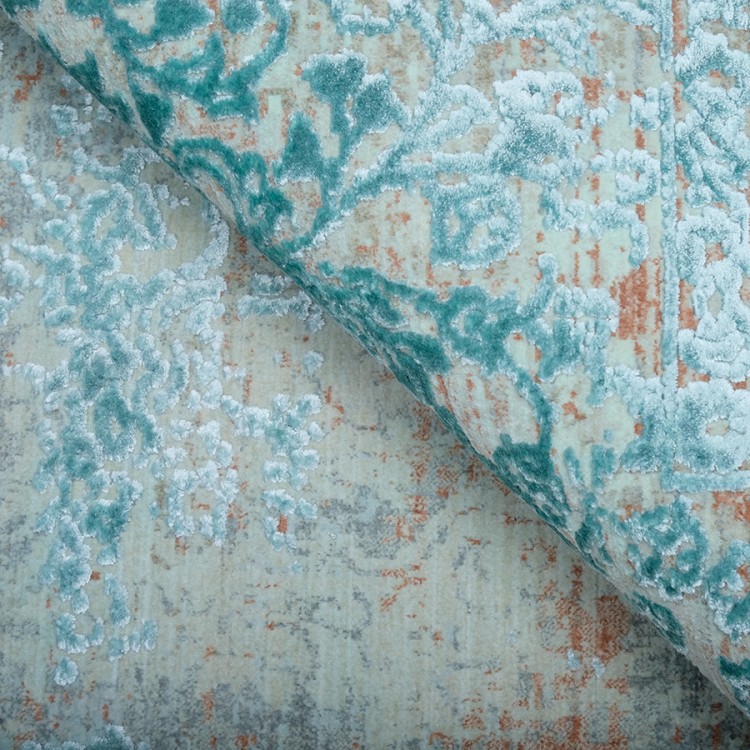 Ковер Art deco 3041B CREAM / JADE_TURQUOISE